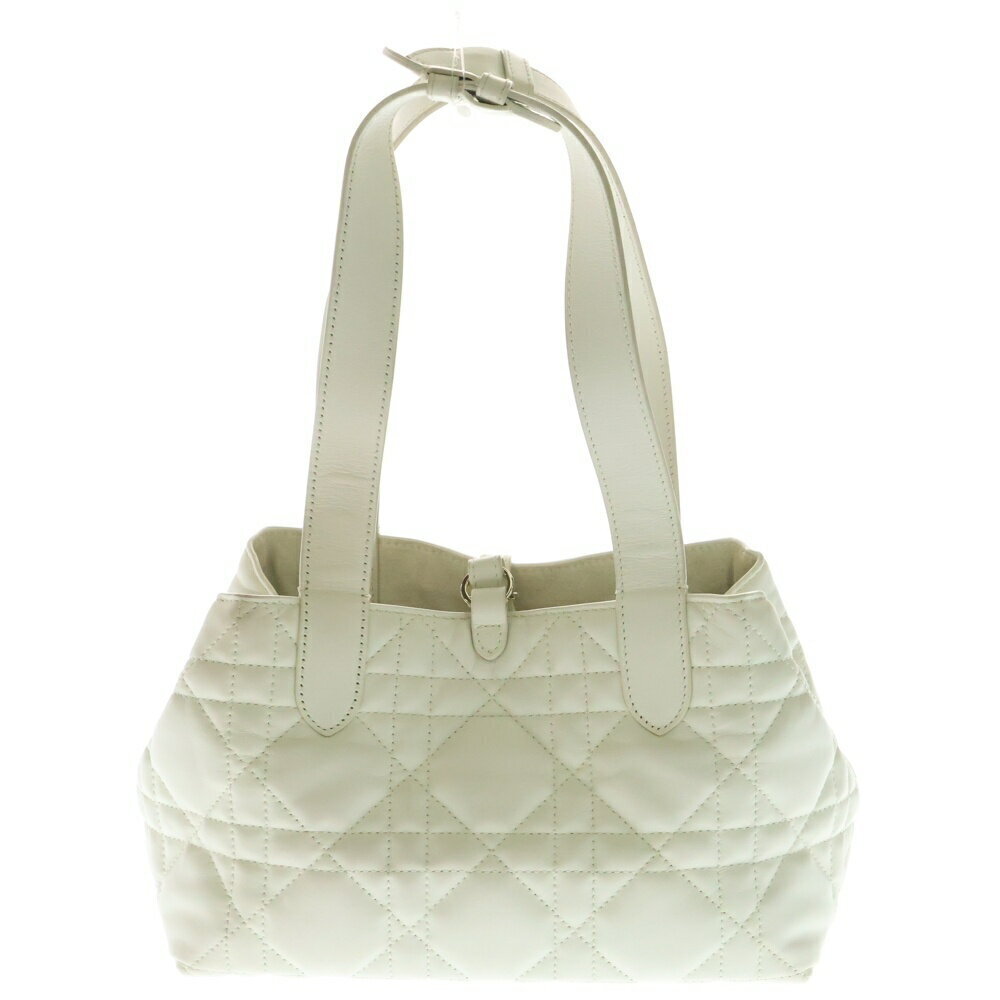 Dior White Handbag Cannage Leather TOUJOURS Calfskin Quilted - Picture 1 of 6